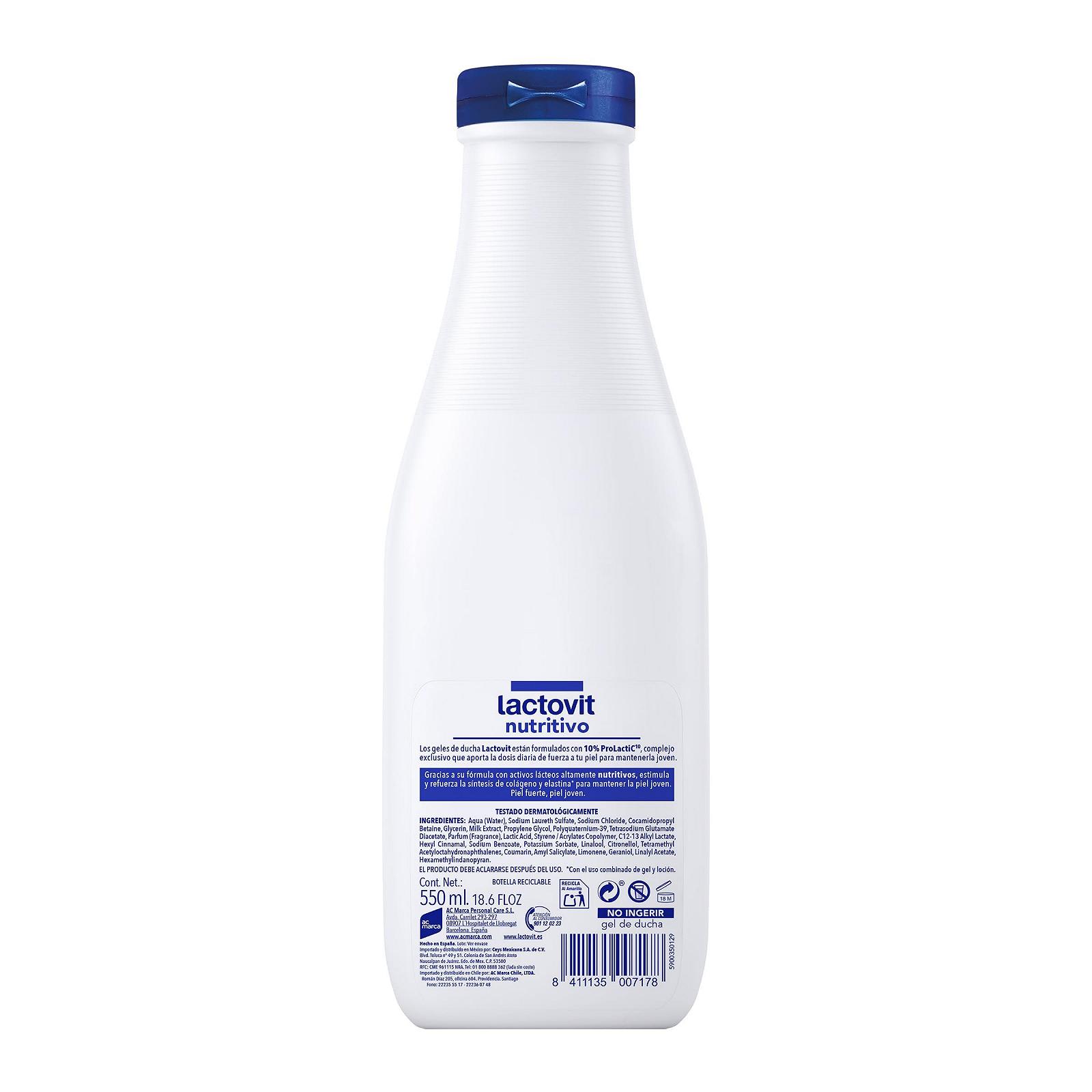 Гель для душа Lactovit Питательный и увлажняющий Prolactic10 550 мл, фото №2