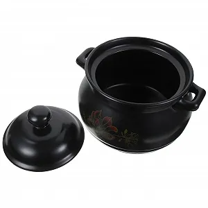 Кастрюля для супа Garneck 2 л керамическая черная с крышкой жаропрочная - Фото 1