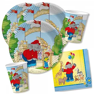 Набір посуду для вечірки DH-Konzept Слоненя Бенджамін Квіти 36 предметів - Фото 1