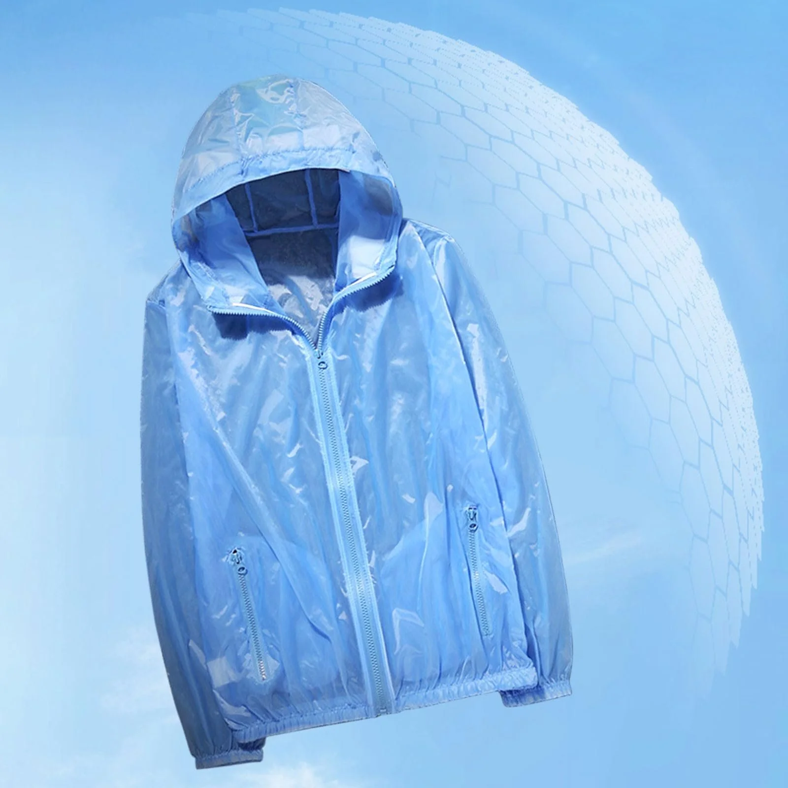 Літня дихаюча вітровка з капюшоном QUINTRA однотонна для жінок, захист від сонця, колір кремовий, фото №3