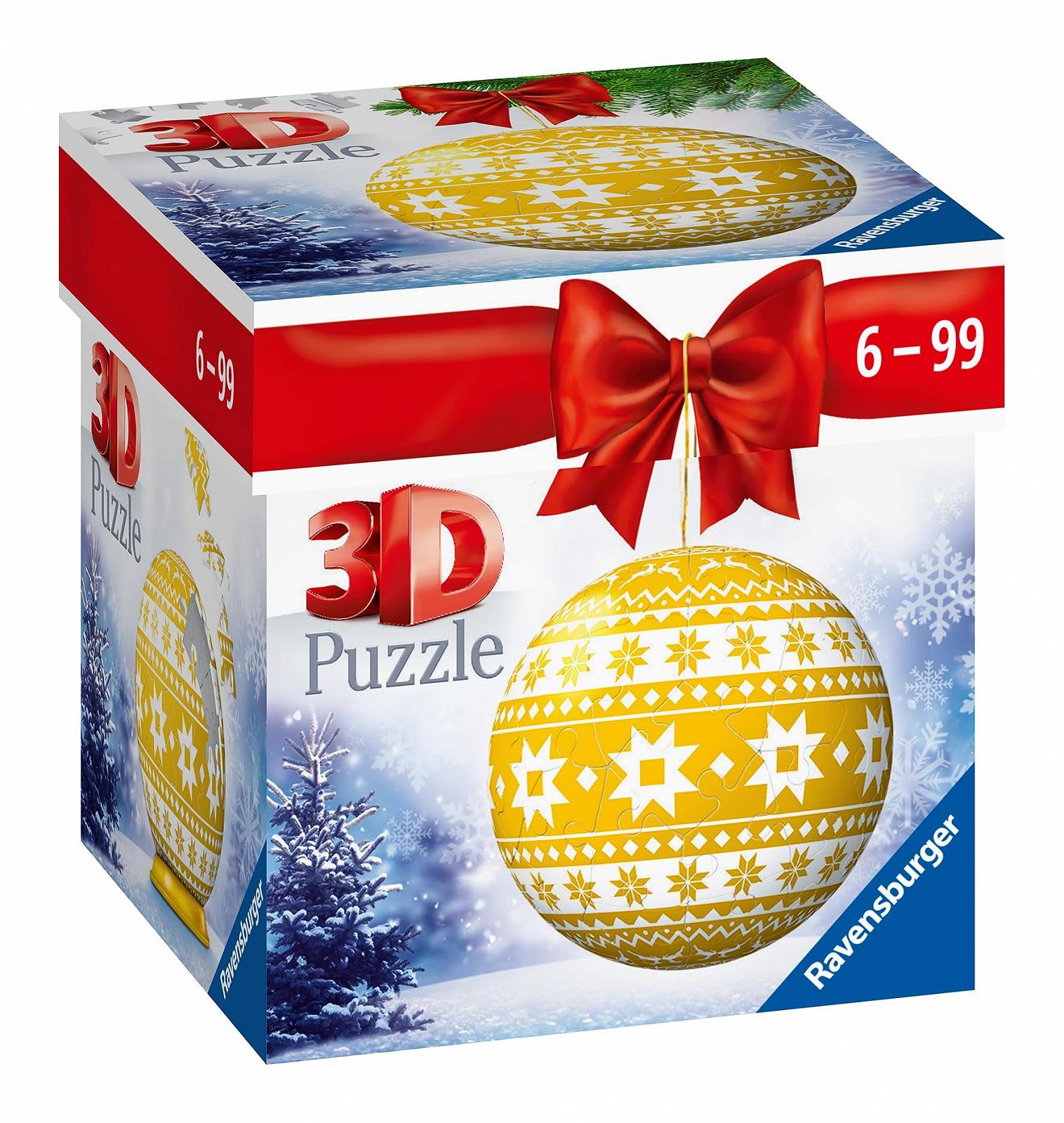 3D пазл-куля Ravensburger Christmas Bauble Norwegian Pattern 11269 54 деталі, фото №1