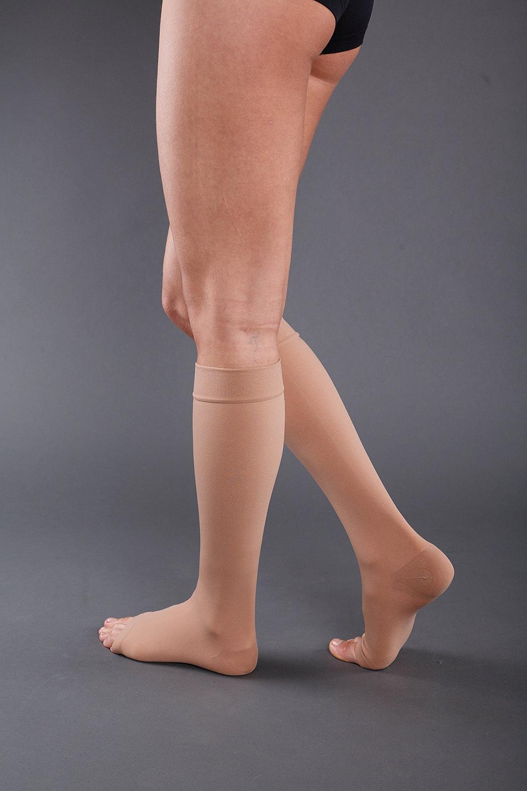Компрессионные чулки Класс 3 с открытым носком AD (6, бежевый), фото №5