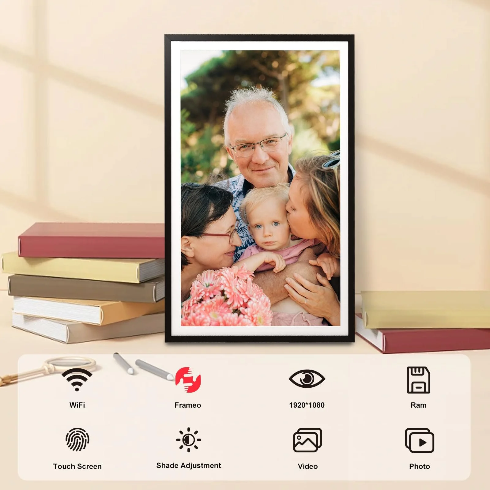 Цифровая фоторамка FRAMEO 15.6 дюйма FHD Touchscreen 32 GB WiFi, фото №3 Цифровая фоторамка FRAMEO 15.6 дюйма FHD Touchscreen 32 GB WiFi, фото №3