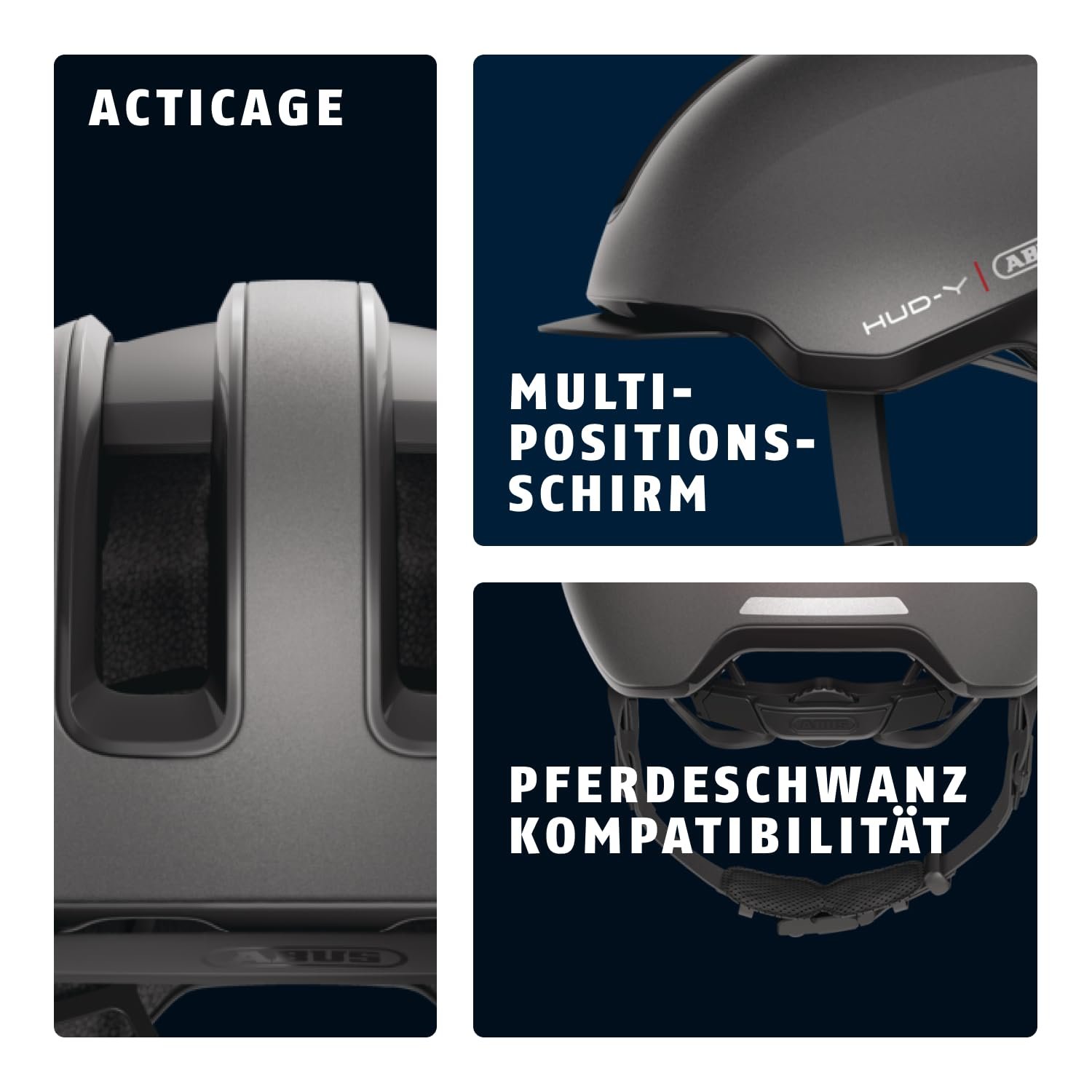 Шлем ABUS Urban HUD-Y с магнитной перезаряжаемой LED подсветкой и магнитной застежкой, фото №3