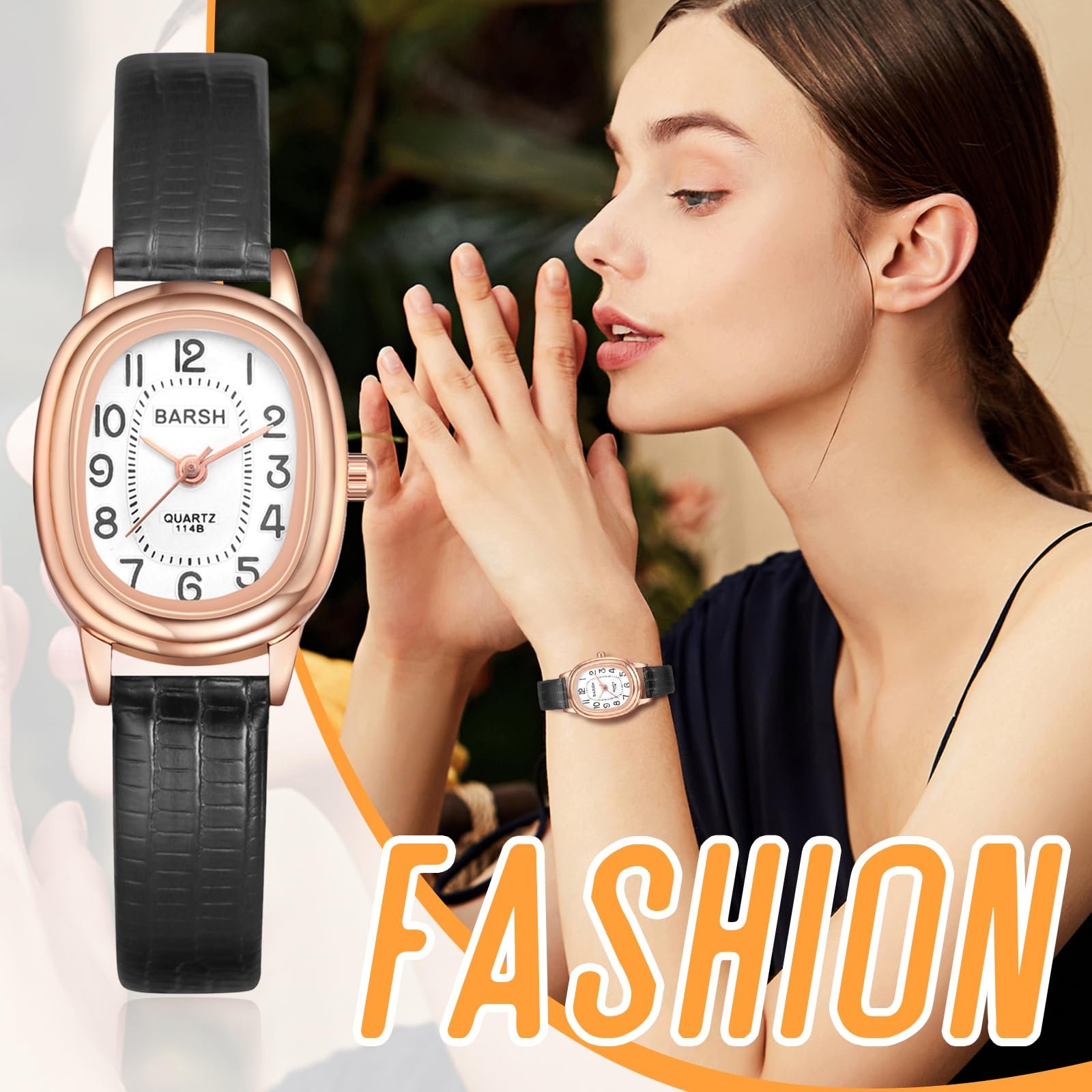 Женские Часы JewelryWe Овальные Маленькие Аналоговые Кварцевые Кожаный Ремешок, фото №6