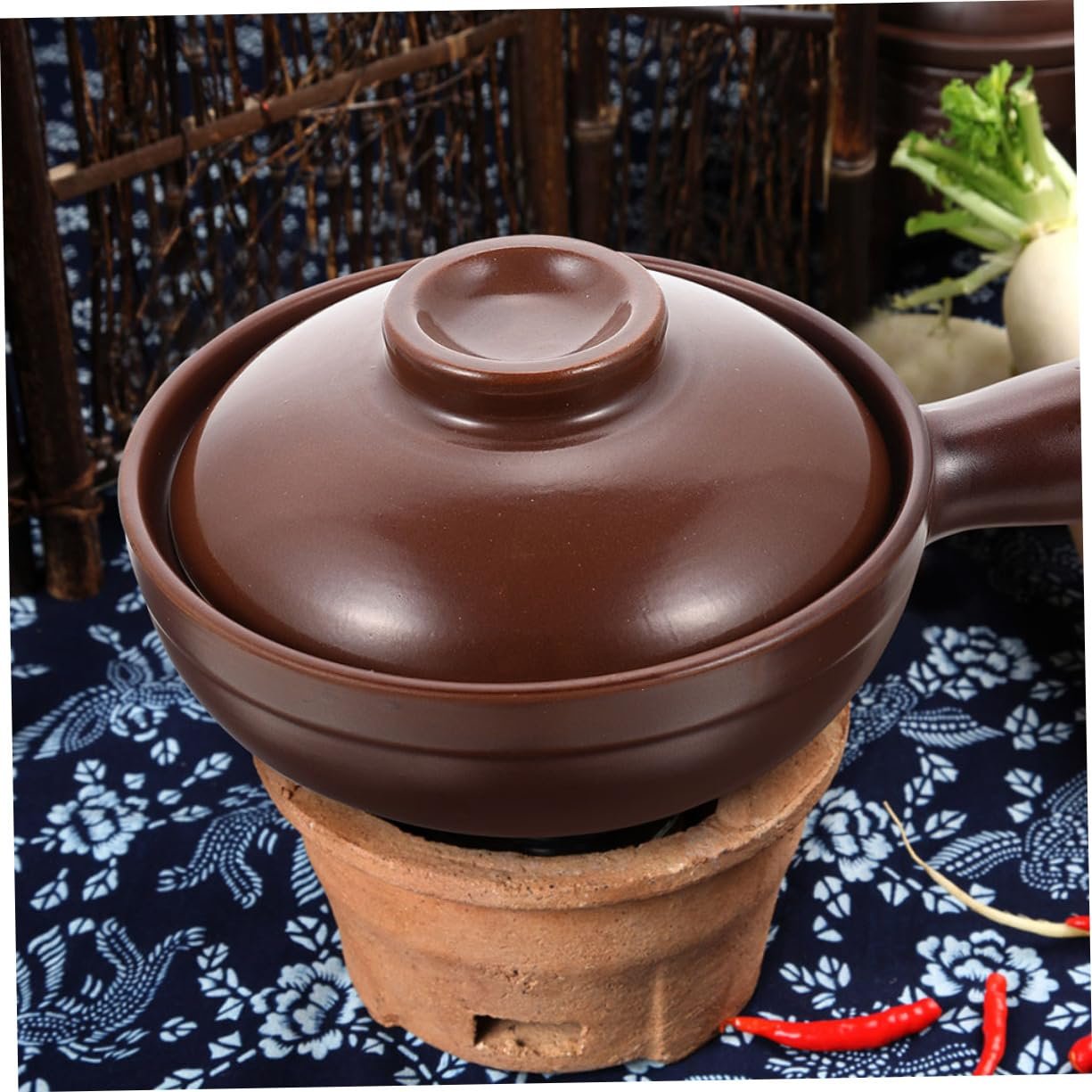 Кастрюля BESTYASH керамическая маленькая с крышкой термостойкая для риса и рагу, фото №3