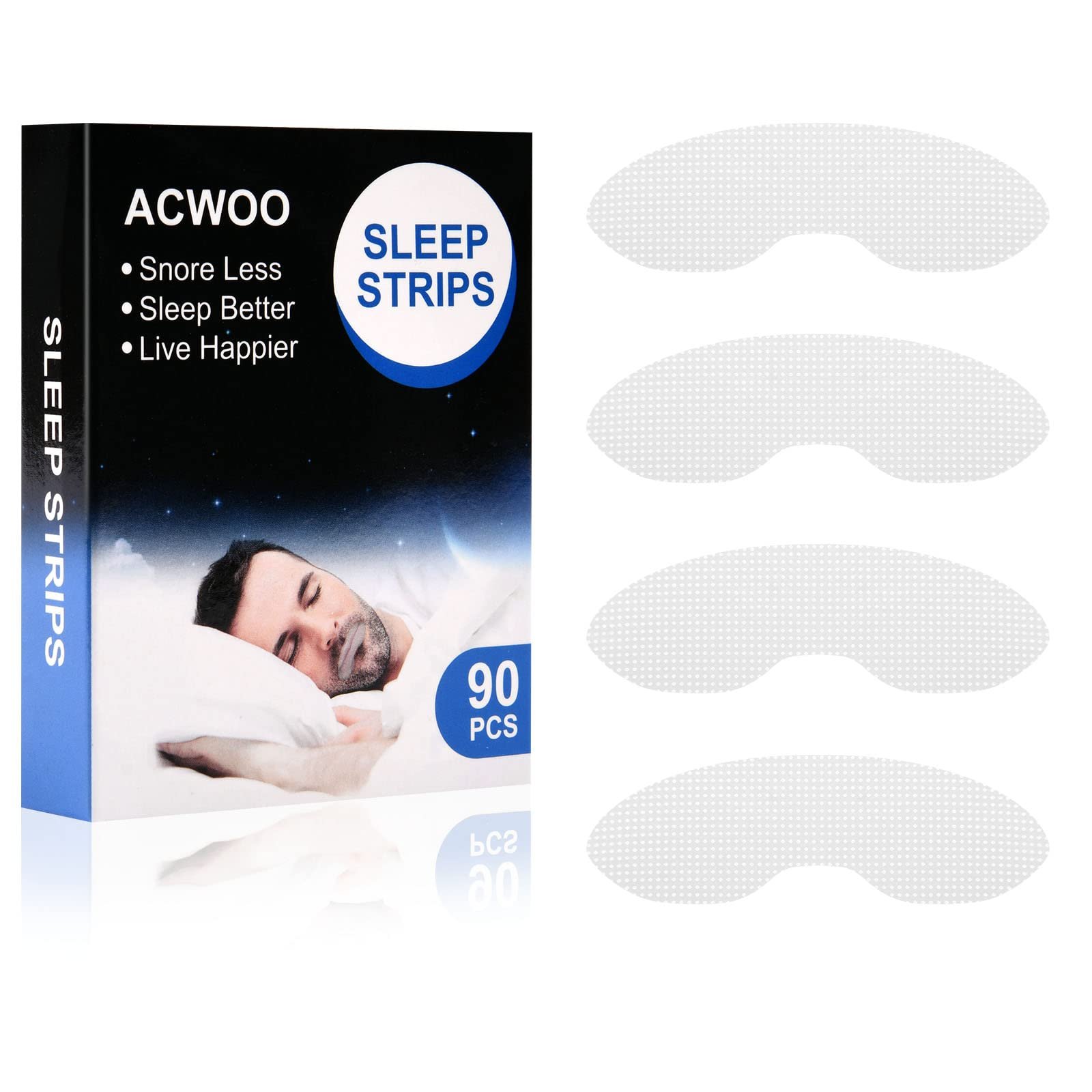 Смужки для рота ACWOO для сну, 90 штук, адгезивні нічні пластирі для рота, фото №8