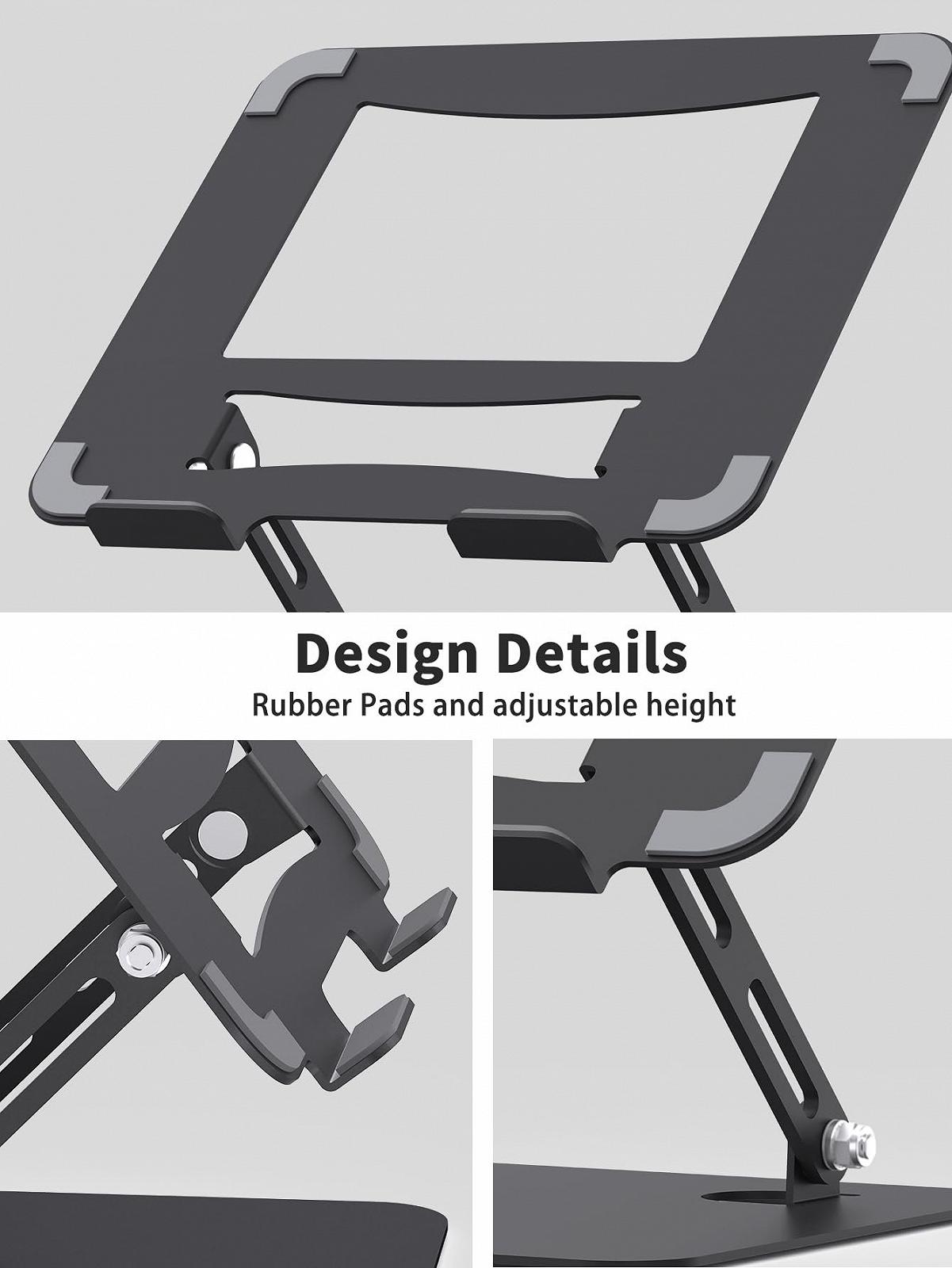 Підставка для ноутбука SOUNDANCE для столу зі стабільною важкою основою, регульована висота, багатокутна, ергономічна, фото №5