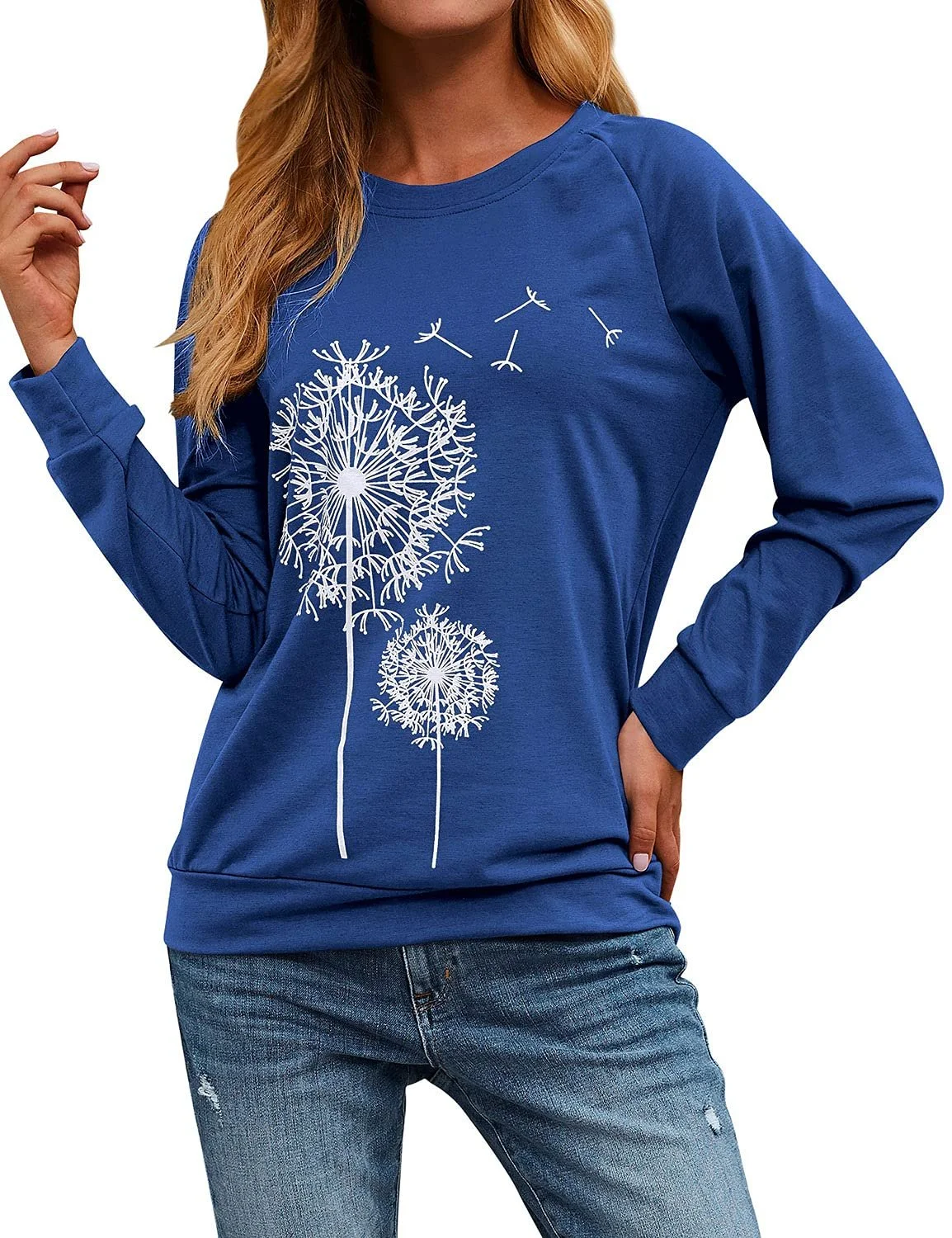 Женский свитшот Dresswel Одуванчик с длинными рукавами, принт одуванчика, осенне-зимняя блузка, топы, фото №2 Женский свитшот Dresswel Одуванчик с длинными рукавами, принт одуванчика, осенне-зимняя блузка, топы, фото №2