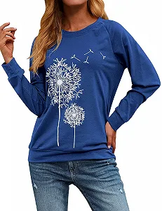 Женский свитшот Dresswel Одуванчик с длинными рукавами, принт одуванчика, осенне-зимний пуловер, блузка, топы synthetic.ua - Фото 1