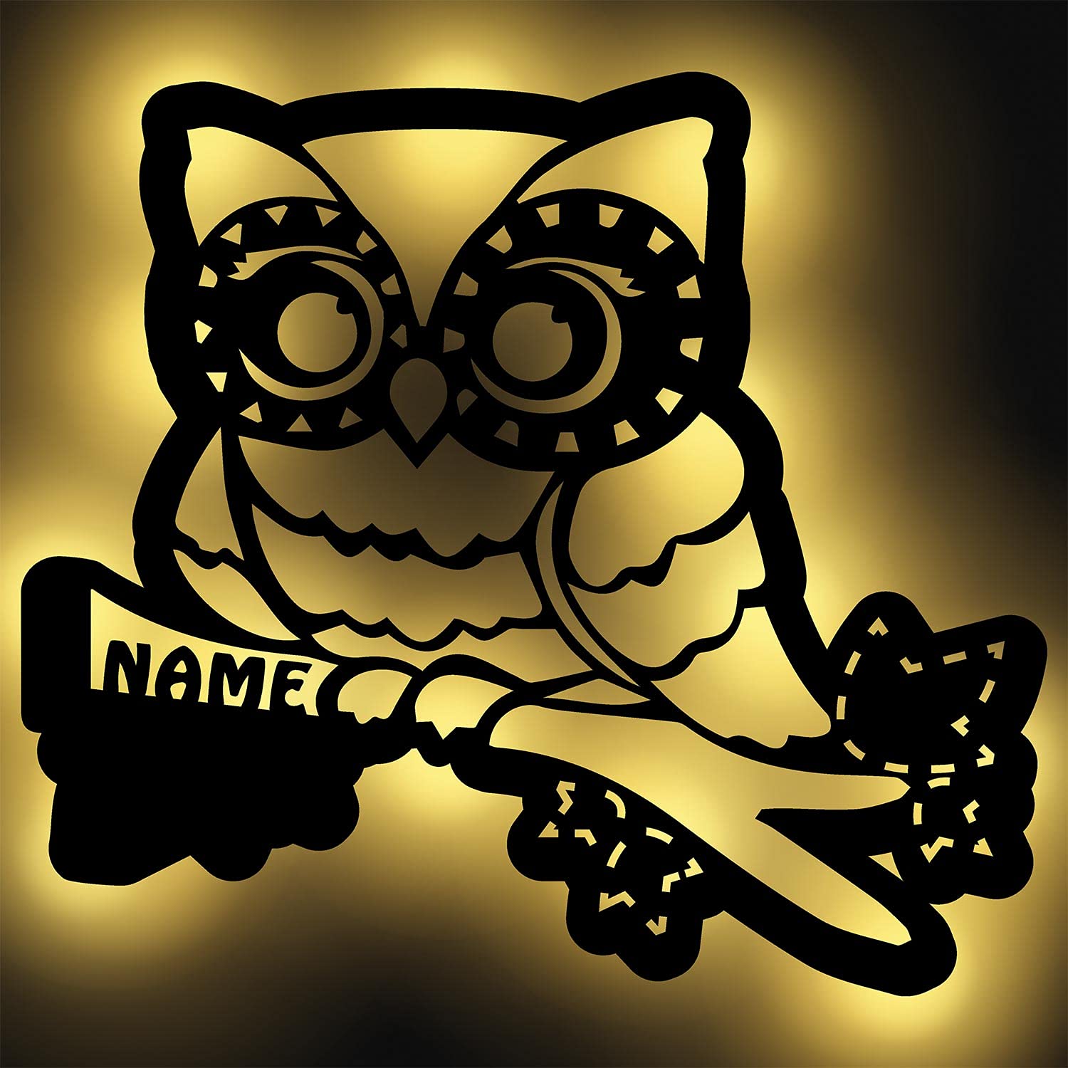 Светильник Ночник Декоративный Совы Персонализированный I на батарейках, фото №1