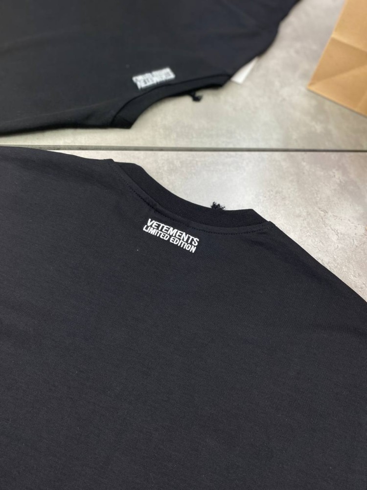 Футболка Vetements Click Here Tee черного цвета f605, фото №2