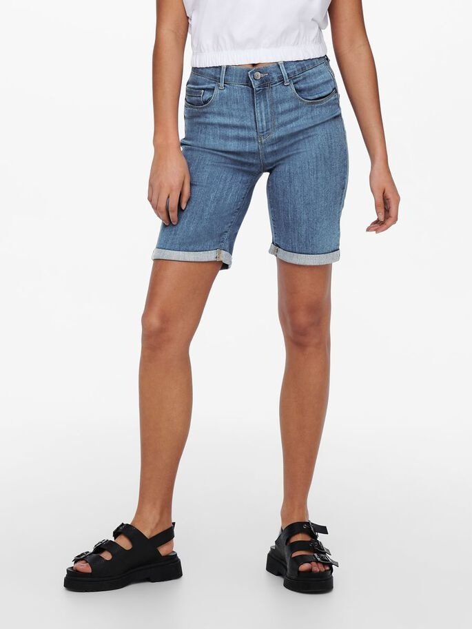 Шорти ONLRAIN LIFE MID LONG SHORTS NOOS 15176847 Medium Blue Denim ONLY Блакитний S, фото №1