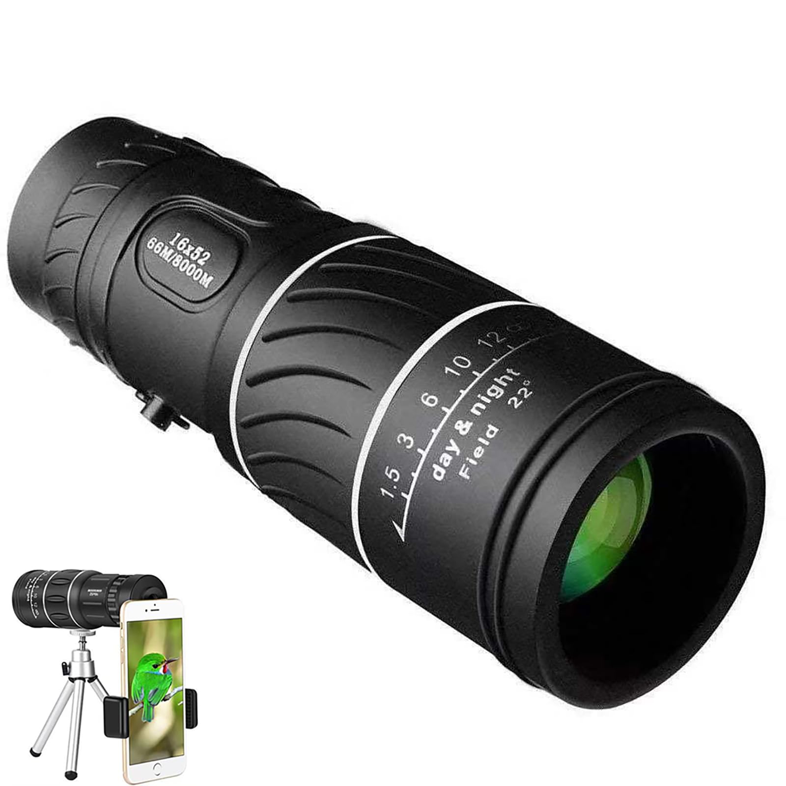 Монокуляр TAZYMKSD 8x50 з утримувачем для смартфона та штативом, фото №1 Монокуляр TAZYMKSD 8x50 з утримувачем для смартфона та штативом, фото №1