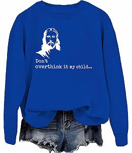 Винтажный свитшот с надписью "Не перемудровуй, дитя мое" Изображение Иисуса Христианский свитшот - Фото 1