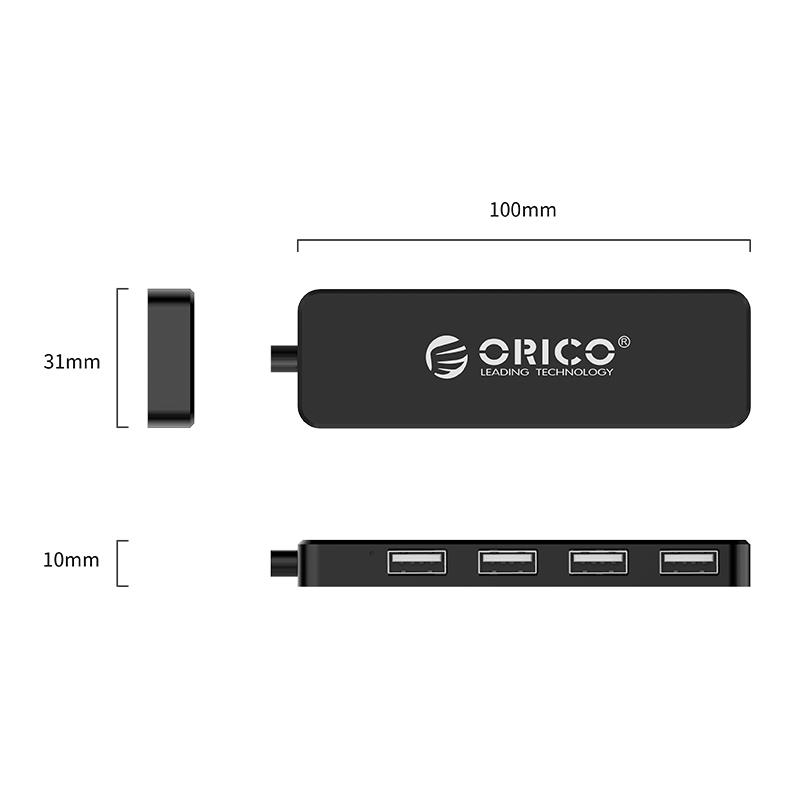 Концентратор USB2.0 Orico FL01-BK-BP 4хUSB2.0 Black CA913237, фото №3