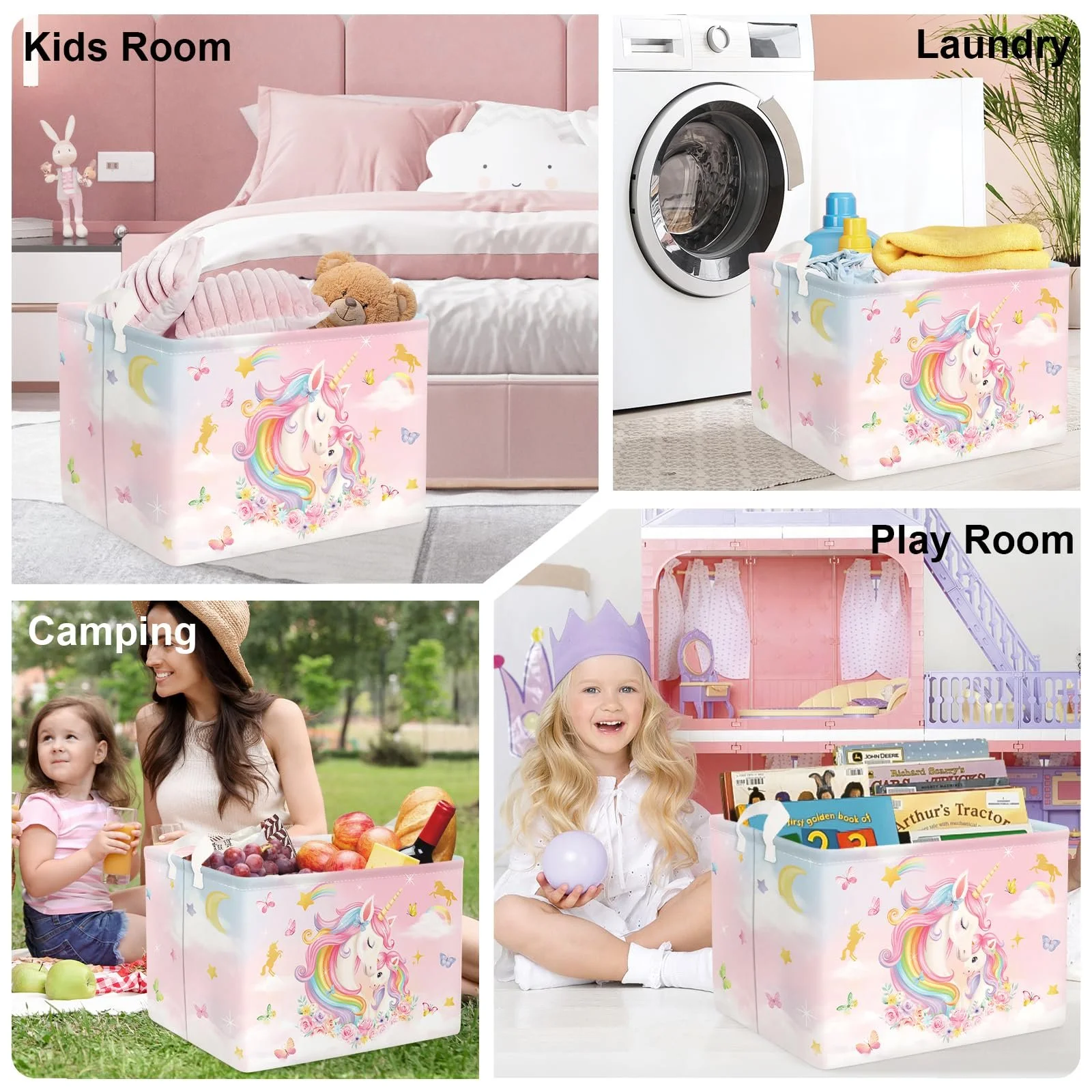 Корзина для игрушек Детская HUUMONSS Unicorn, складная для девочек, большая, 36 л, фото №7 Корзина для игрушек Детская HUUMONSS Unicorn, складная для девочек, большая, 36 л, фото №7