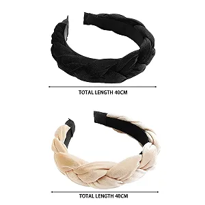 Обруч Бархатный Braided Beige synthetic.ua - Фото 1