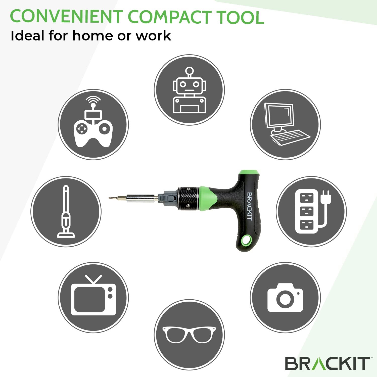 Набір Brackit Double Drive Ratchet T-Handle викрутка і біти 22-шт Precision, фото №5