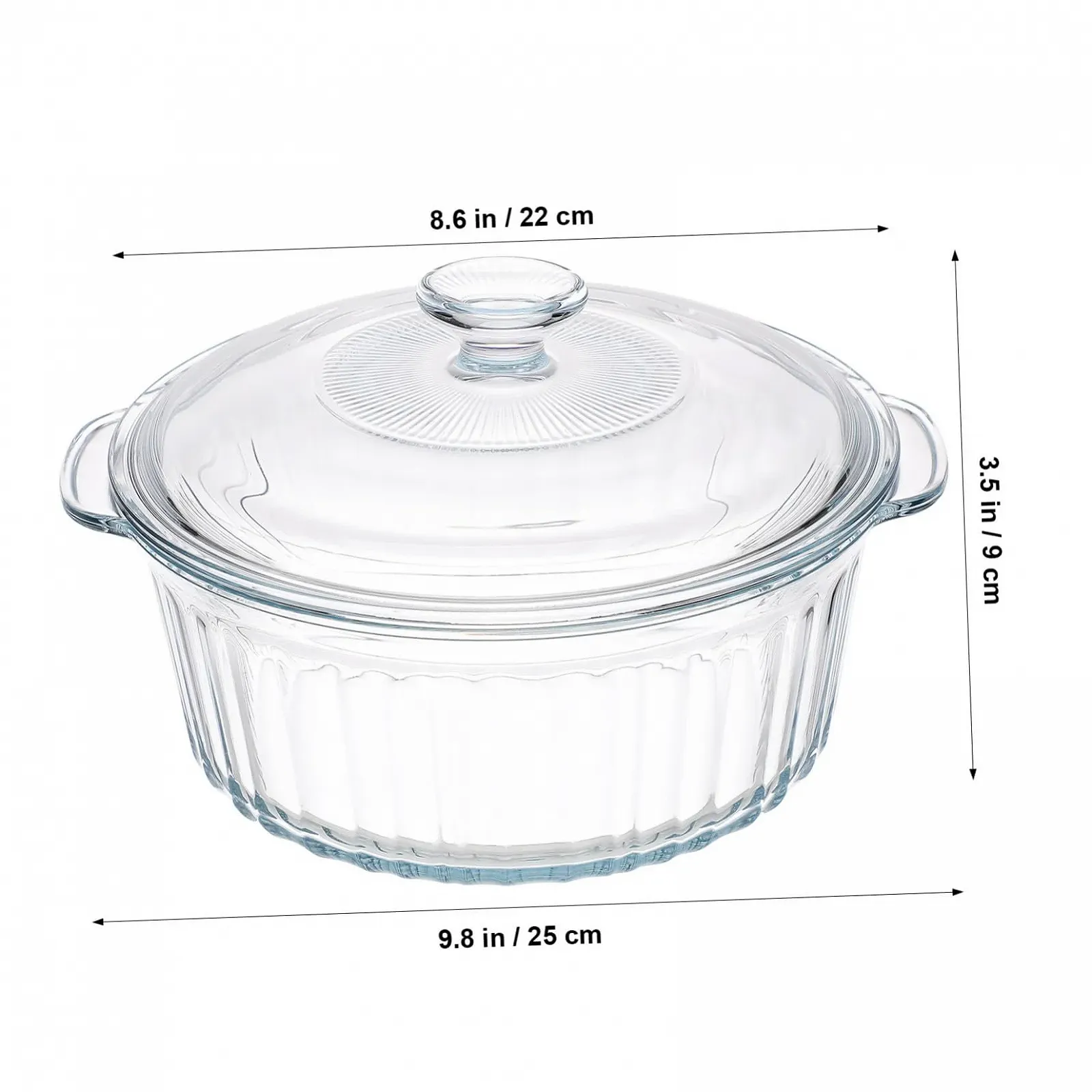 Набір форм з боросилікатного скла круглий з кришкою, фото №7