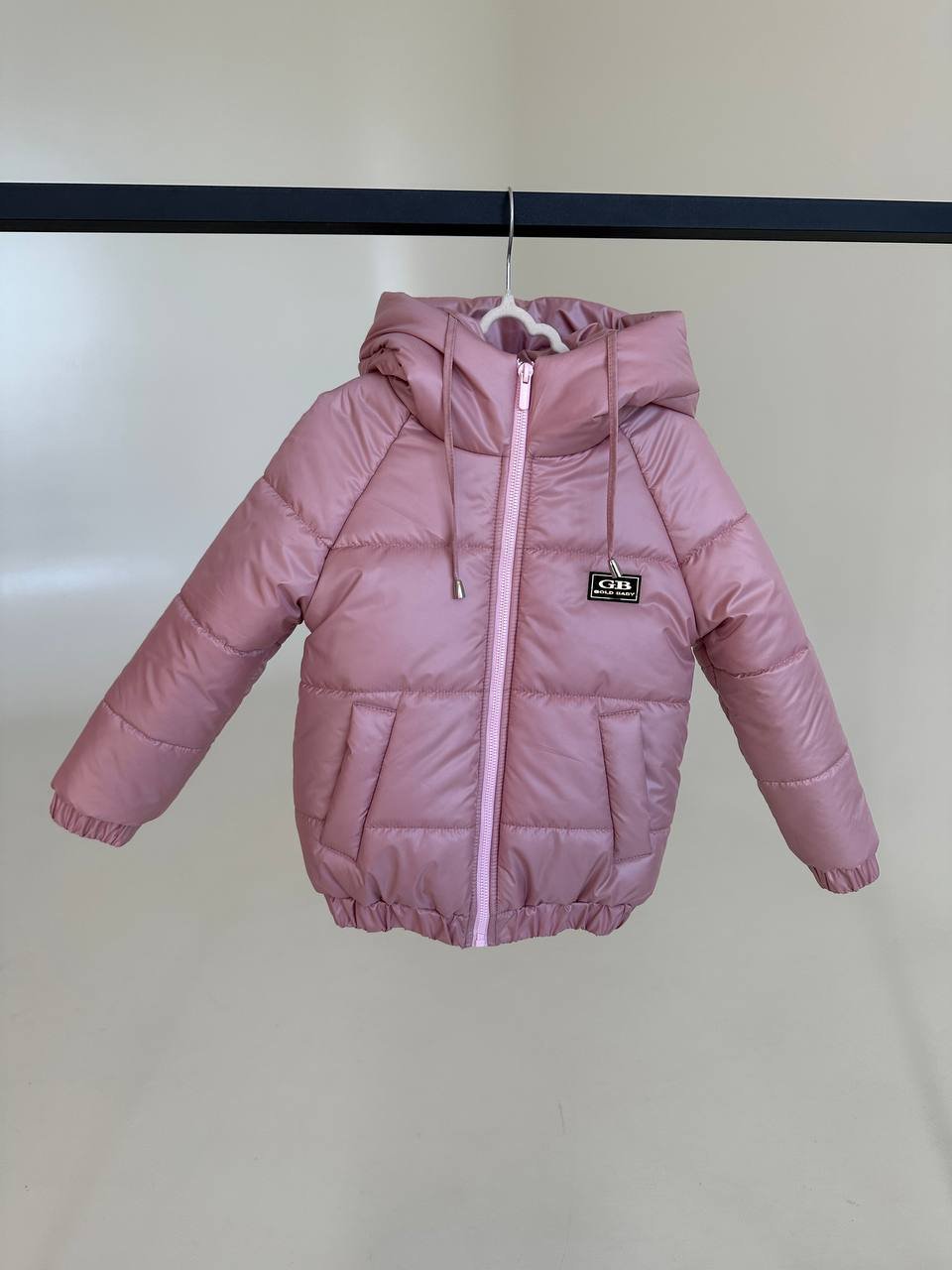 Детская демисезонная куртка с капюшоном от 74 до 158 размера, весна/осень, пудра, фото №2 Детская демисезонная куртка с капюшоном от 74 до 158 размера, весна/осень, пудра, фото №2