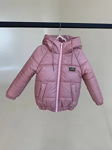 Детская демисезонная куртка с капюшоном от 74 до 158 размера, весна/осень, пудра synthetic.ua - Фото 1