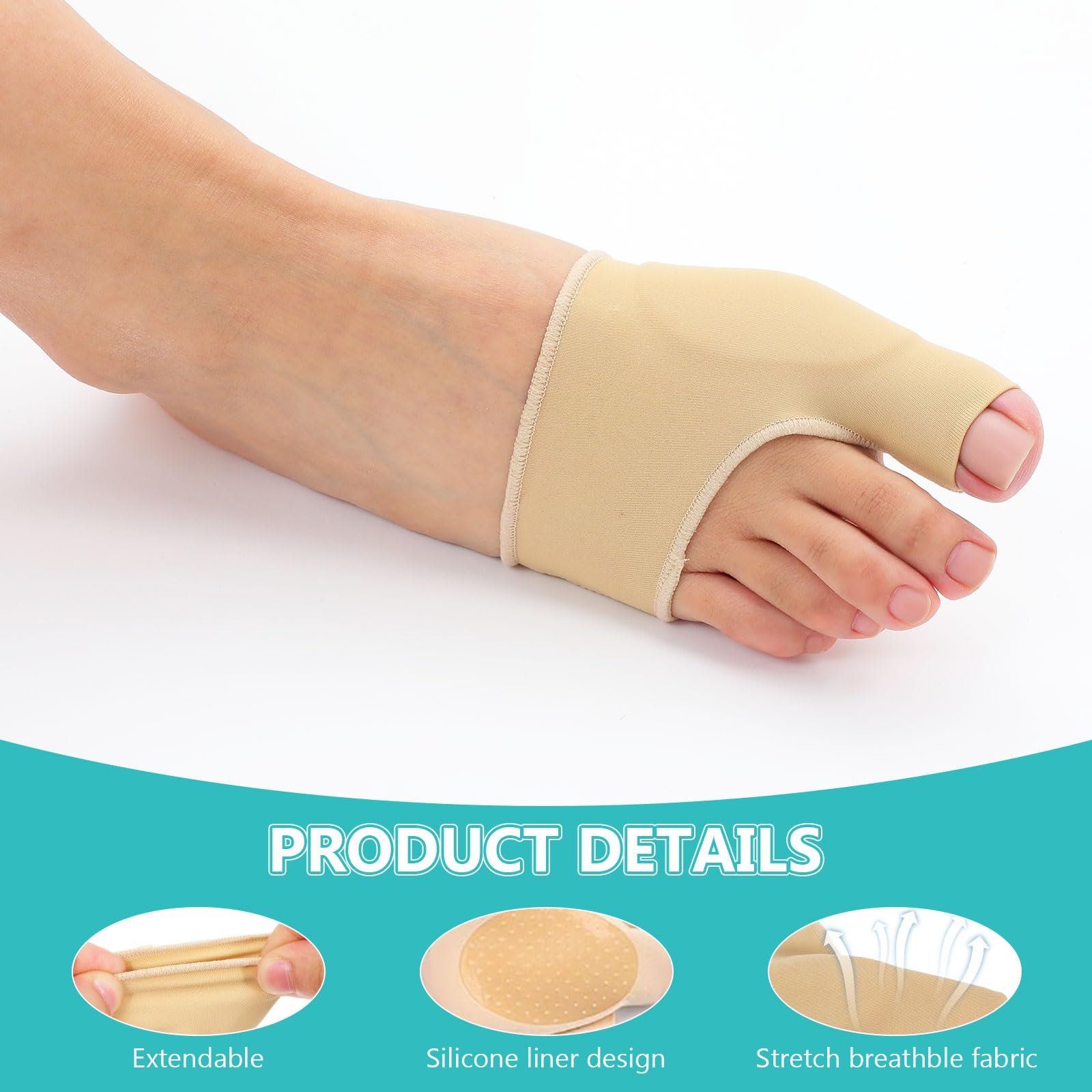 Шина Hallux Valgus Rosenice з роздільником для пальців і гелевою подушечкою, 2 шт., фото №3