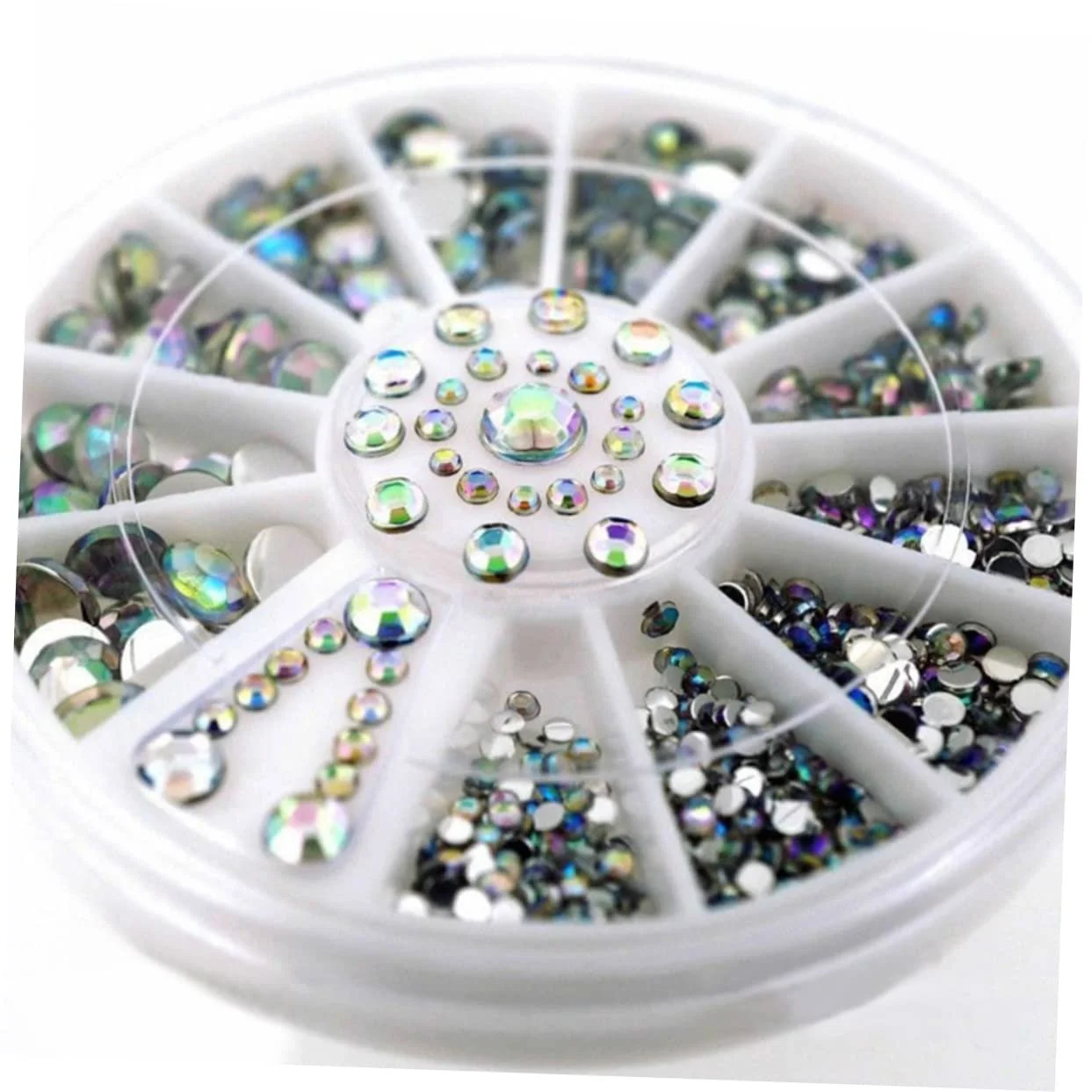 Набір для дизайну нігтів FRCOLOR, 9 шт, різнокольорові стрази, вертушка для плоскі та діаманти для салону та дому, фото №5