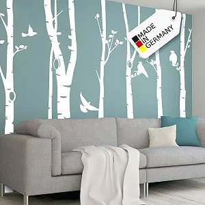 Купити Наклейка на стіну Grandora XXL Birch Trunks Birds 267 x 250 см біла W5449 - Фото 1 Наклейка на стіну Grandora XXL Birch Trunks Birds 267 x 250 см біла W5449 - Фото 1