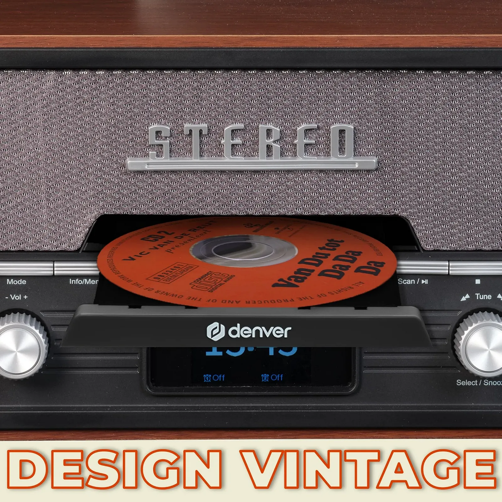 Музыкальная система Ретро Denver MDA-525DW DAB+ радио, FM, CD, Bluetooth, AUX и USB - 2 x 50 Вт колонки, цветной дисплей и функция будильника, фото №5 Музыкальная система Ретро Denver MDA-525DW DAB+ радио, FM, CD, Bluetooth, AUX и USB - 2 x 50 Вт колонки, цветной дисплей и функция будильника, фото №5