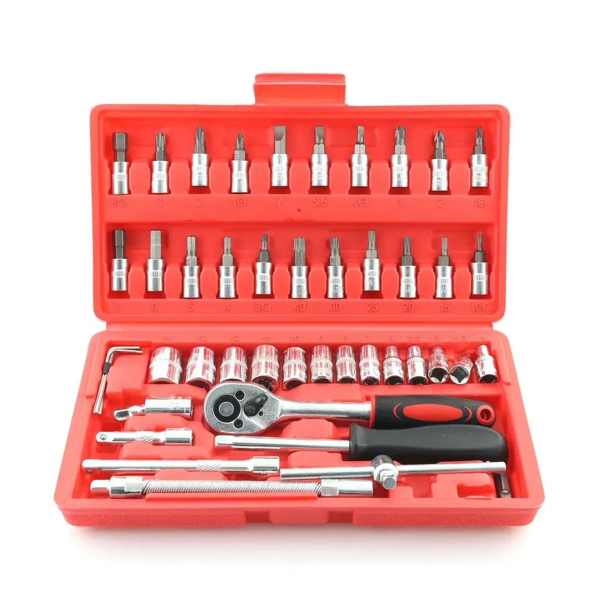 Автомобильный Набор Инструментов Piece Tool Set на 46 Ручных в Пластиковом Кейсе, фото №4 Автомобильный Набор Инструментов Piece Tool Set на 46 Ручных в Пластиковом Кейсе, фото №4