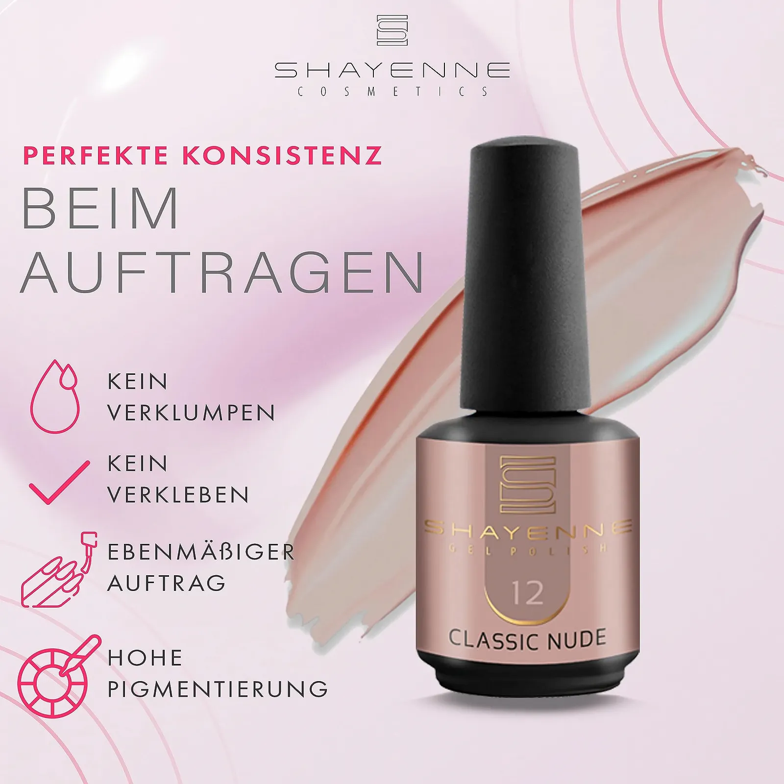 Гель-лак Shayenne Classic Nude Beige 12, 15 мл, бежевый, фото №5 Гель-лак Shayenne Classic Nude Beige 12, 15 мл, бежевый, фото №5