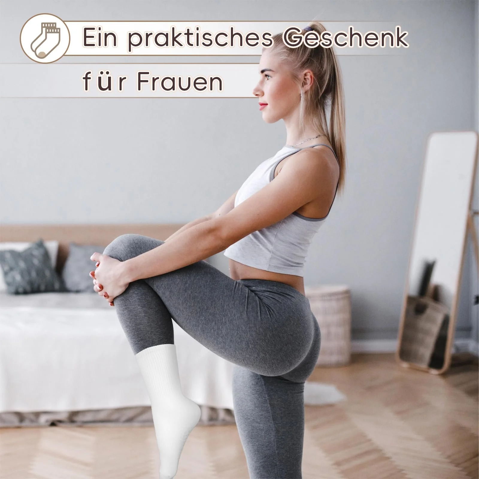 Носки Pilates Kaempe 6 пар, носки-стопперы женские размера 36-40, носки для йоги с нескользящей подошвой, размера 36-40, носки с захватом, нескользящие носки для йоги, фитнеса, балета, фото №7