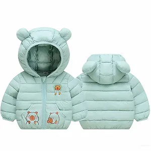 Легкая стеганая куртка MNSWR, зимняя детская пуховая куртка с мультяшным капюшоном, теплая изолированная верхняя одежда для холодной погоды - Фото 1