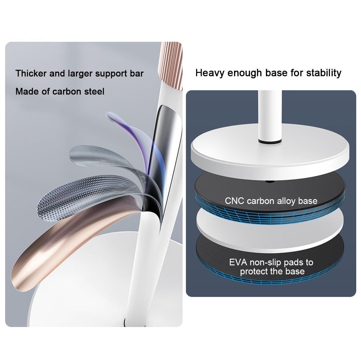 Підлогова Стійка для Проєктора Ноутбука Регульована Висота для Сидіння або Стояння в Офісі 70-120 см, фото №6