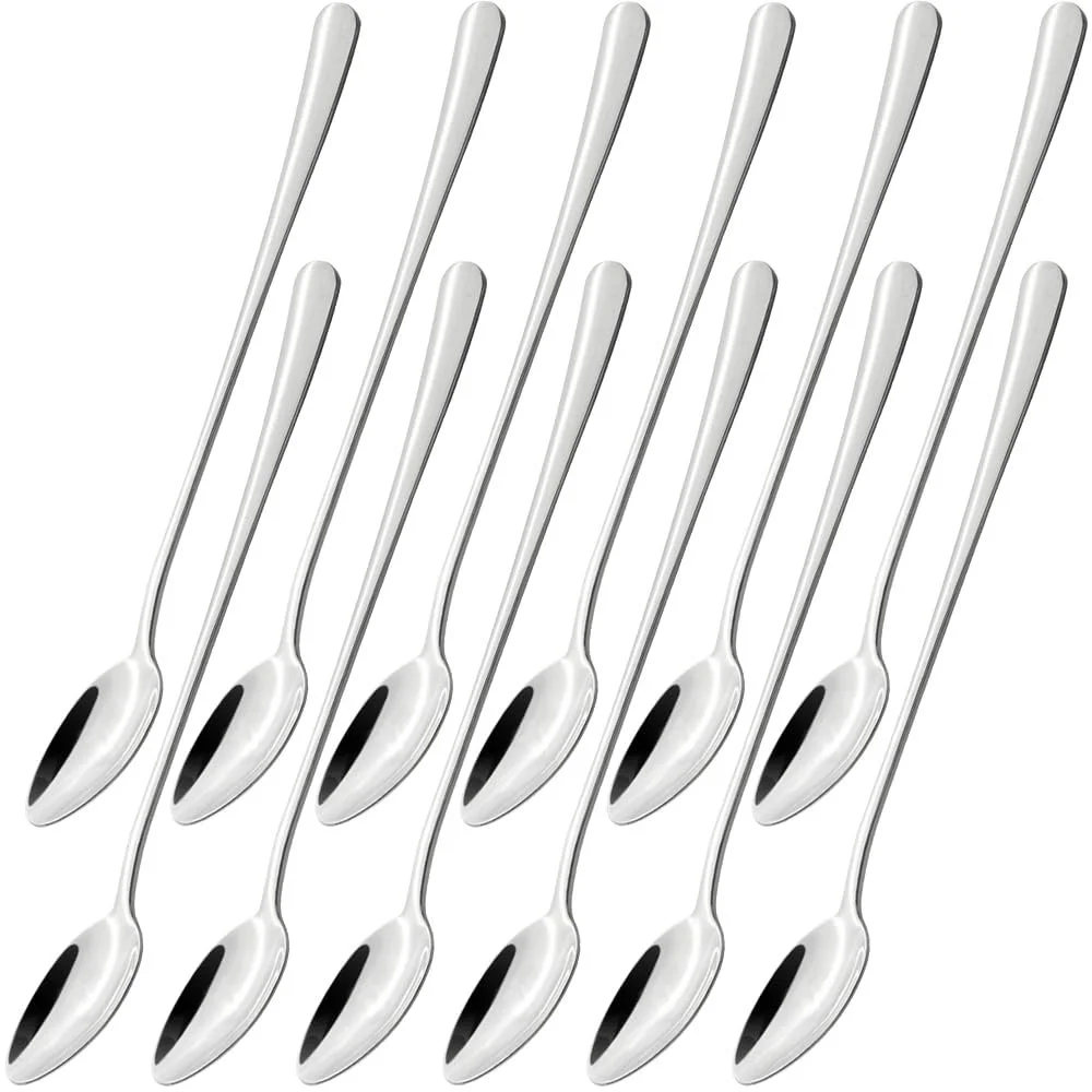 Ложки з нержавіючої сталі homEdge з довгою ручкою, 21 см, для змішування коктейлів, фото №1