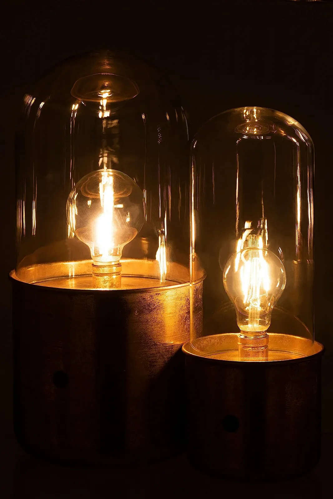 Настільна лампа J-Line Antique LED Glass/Zinc Gold Large, фото №6