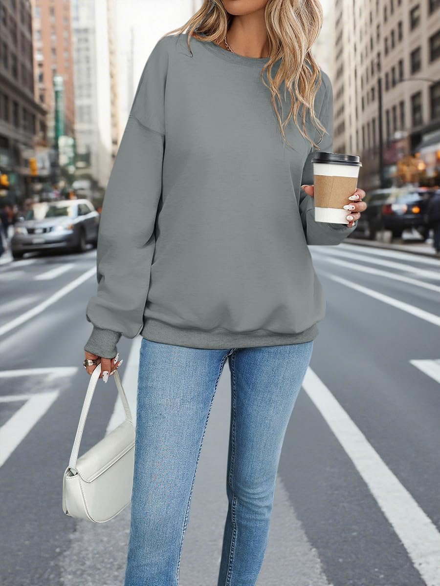 Женский свитшот Onsoyours Пуловер Без капюшона Круглый вырез Осенне-зимний джемпер Повседневные топы с длинными рукавами, фото №5 Женский свитшот Onsoyours Пуловер Без капюшона Круглый вырез Осенне-зимний джемпер Повседневные топы с длинными рукавами, фото №5
