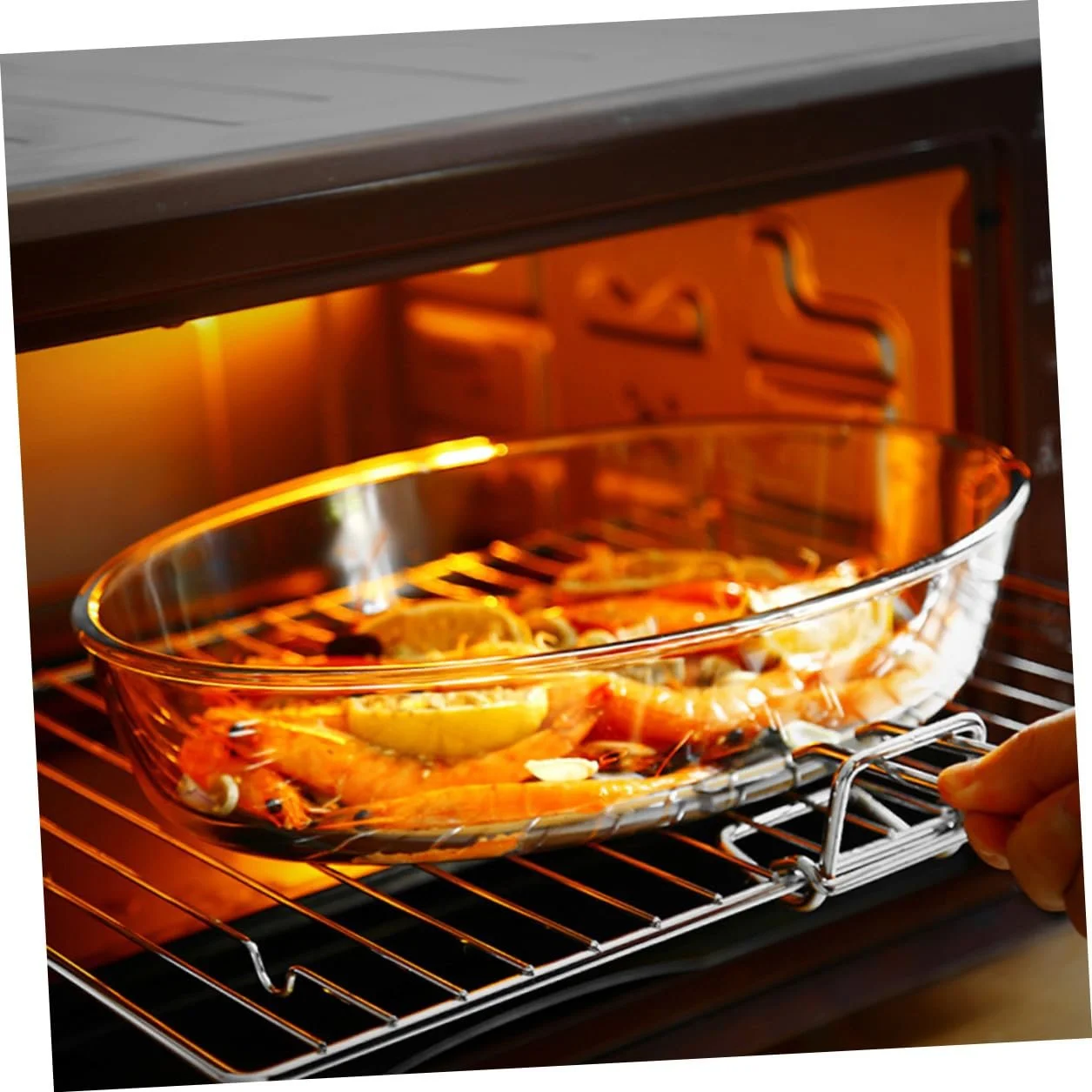 Форма для запікання Скляна Овальна Прозорий, фото №3