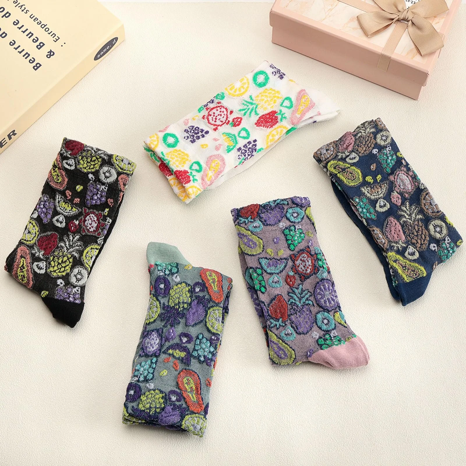 Жіночі шкарпетки з барвистим вінтажним квітковим візерунком 35-42, фото №6