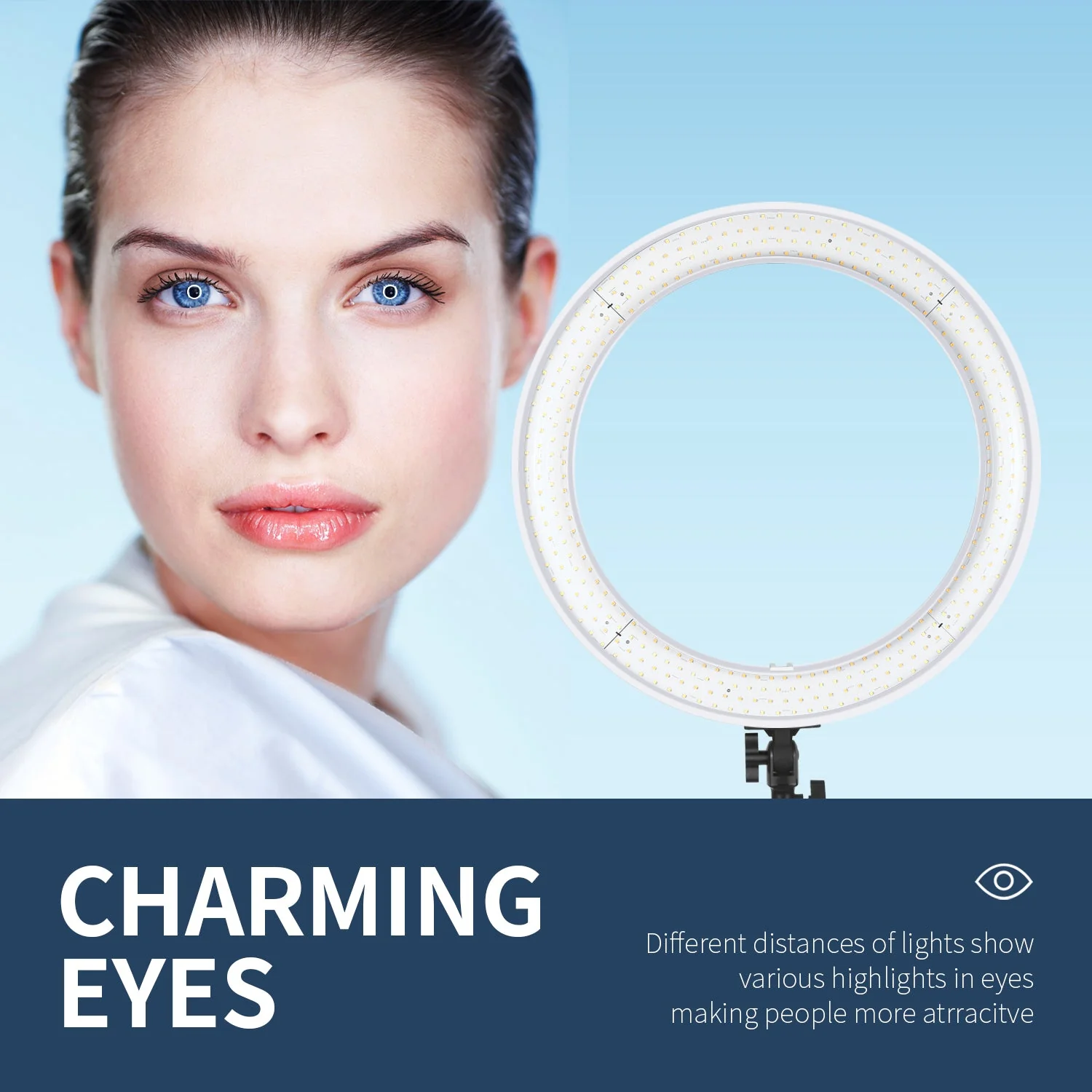 Профессиональный кольцевой светильник Neewer - Серый, фото №7