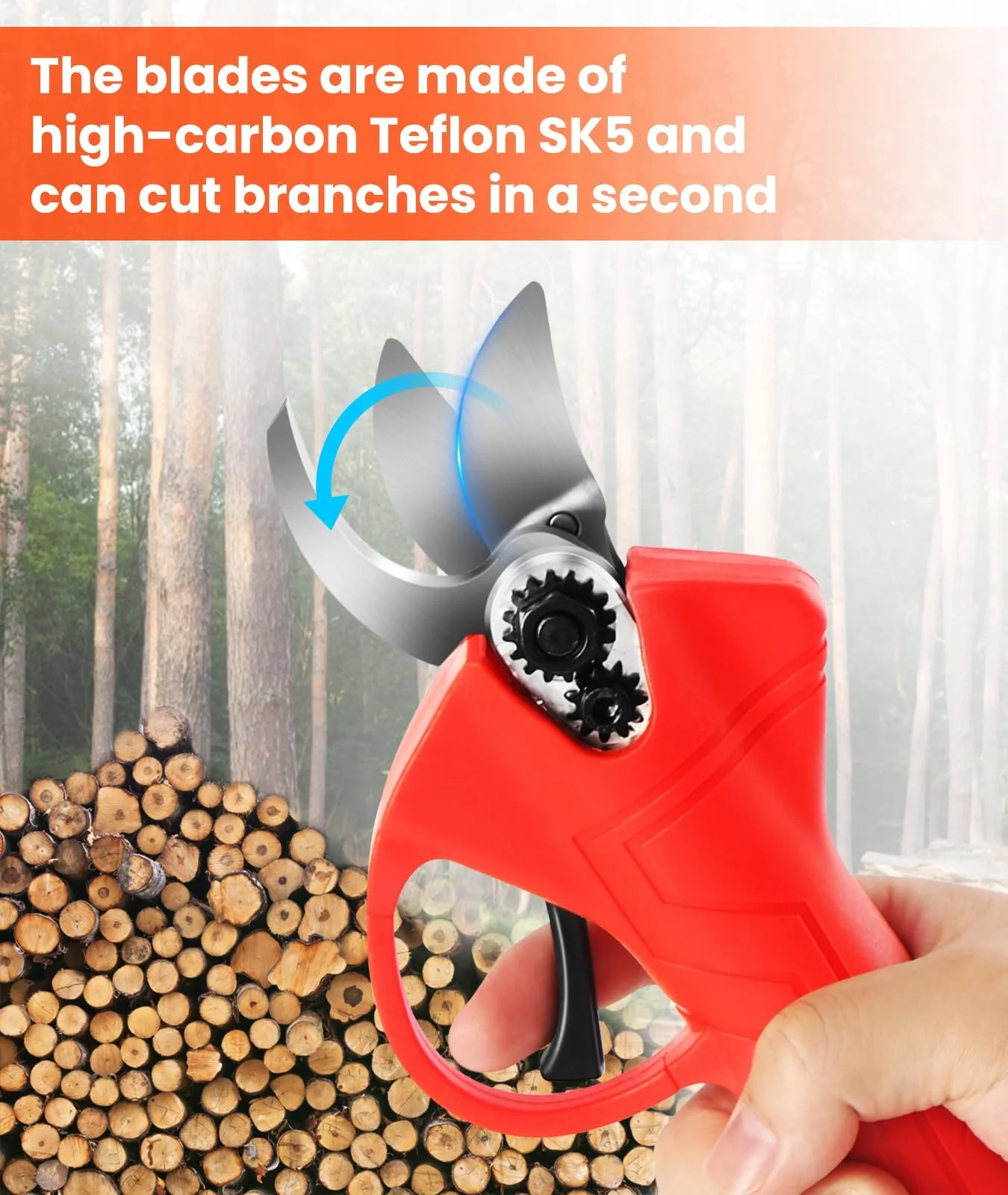 Електричні акумуляторні садові ножиці AOSTOK 30 мм, 2 x 2Ah, 6-8 годин, фото №4