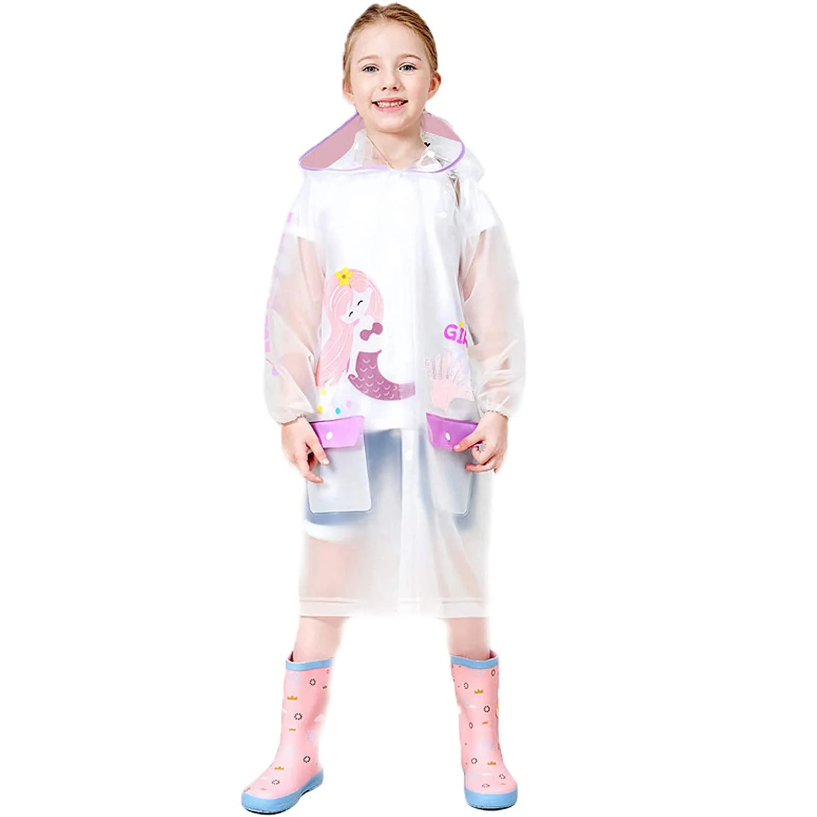 Дитячий водонепроникний дощовий плащ-пончо, фото №3