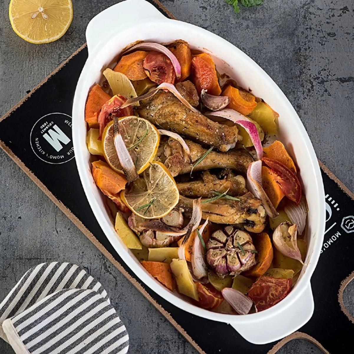 Форма VALICLUD для запікання керамічна овальна з подвійною ручкою, фото №8