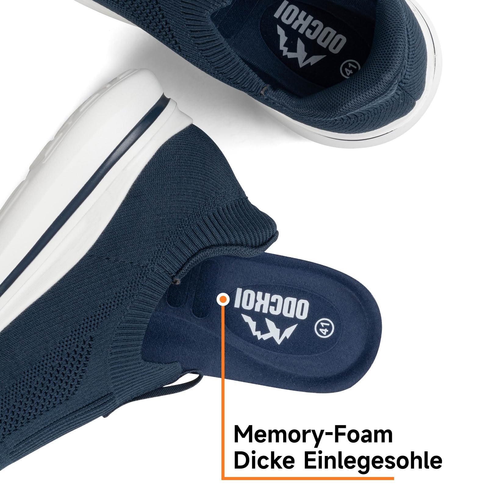 Чоловічі сліпони для ходьби ODCKOI, дихаючі легкі кросівки, атлетичні нековзні кросівки для бігу, фото №5