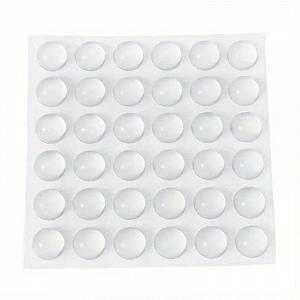 Отбойник для дверей демпфер Dory d=15мм h=3мм прозрачный силиконовый 36 штук - Фото 1