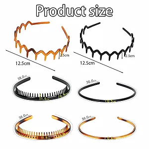 Обруч Пластиковий з Зубцями для Волосся 6 шт synthetic.ua - Фото 1