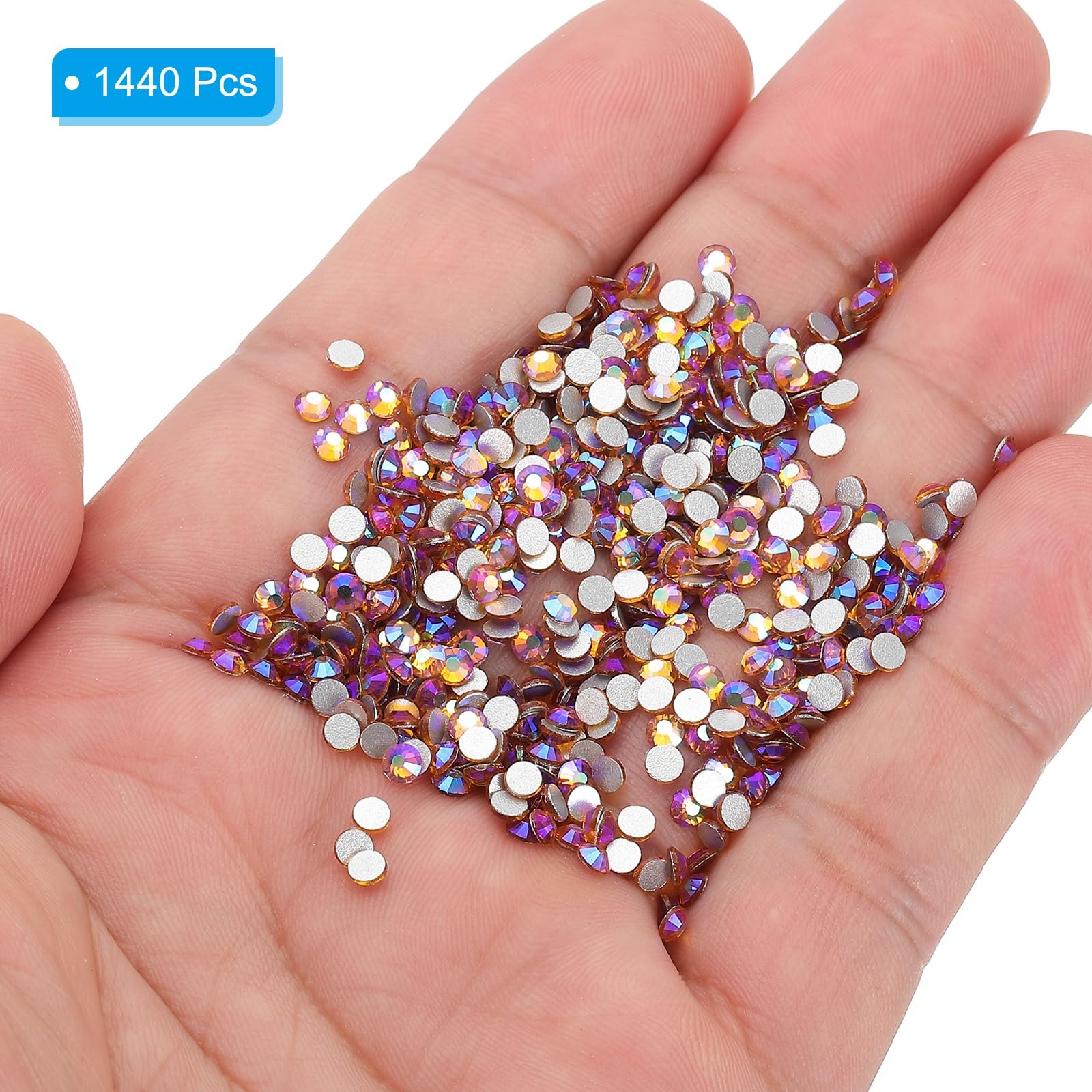 Стразы PATIKIL SS10 1440 штук, для рукоделия, костюмов, макияжа (AB шампань), фото №4