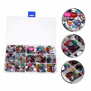 Стрази POPETPOP Craft Mit Flachen для прикраси взуття та одягу, підходять для рукоділля та зберігання в коробці synthetic.ua - Фото 1