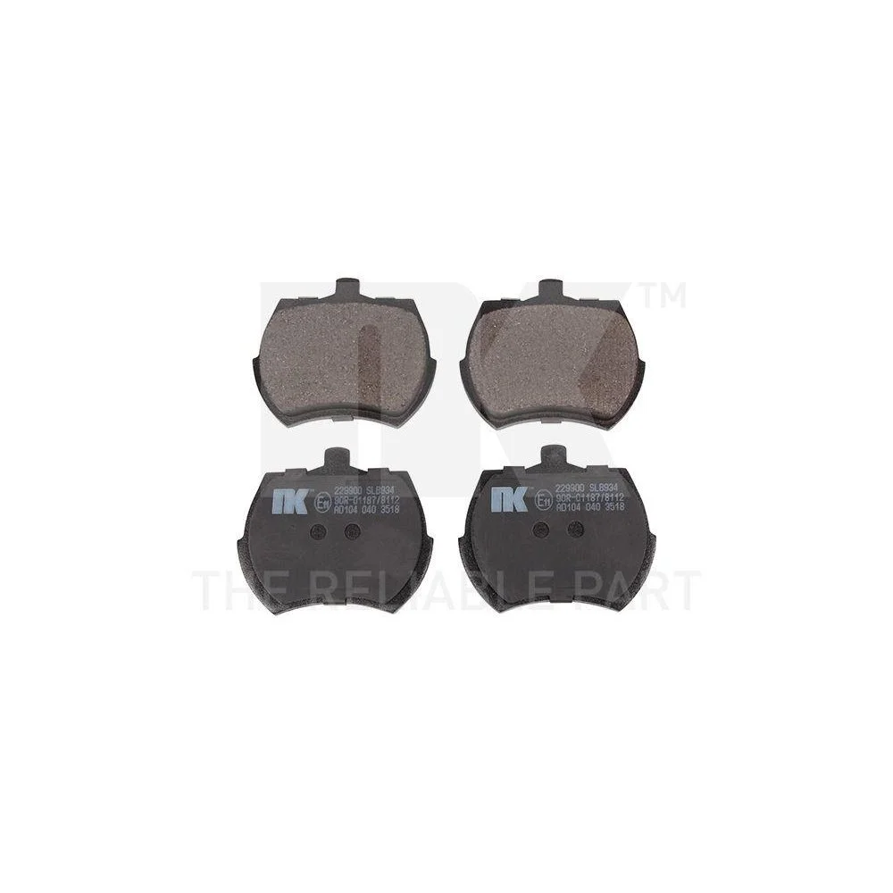 Комплект тормозных колодок, дисковый тормоз NK 229900 для AUSTIN MG ROVER TRIUMPH VAUXHALL, фото №1
